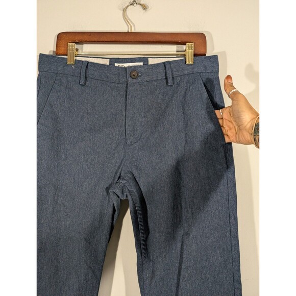 Zara Pants Men Sz 31 Heathered Navy Slim Fit Ankle Trousers Business Casual - Picture 2 of 12